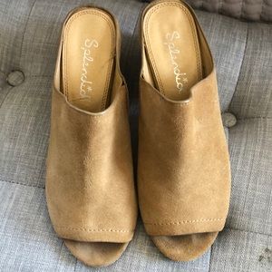 Splendid tan suede mules